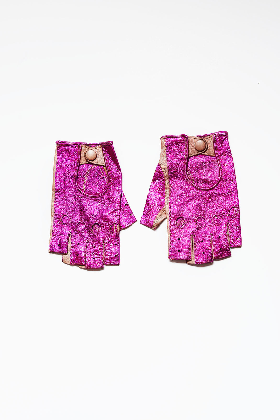 GEORGE MORAND metallic moto gloves