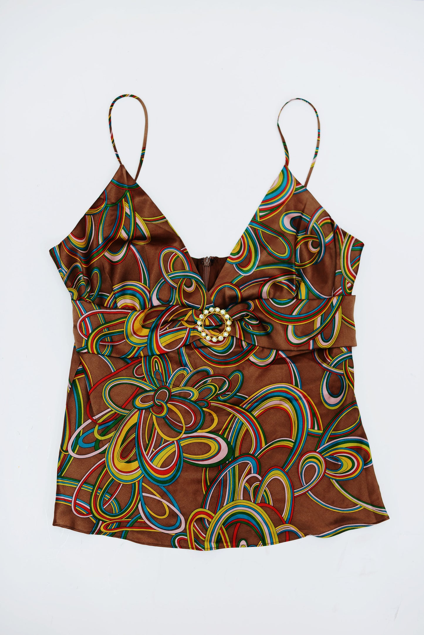 Y2K silk cami top