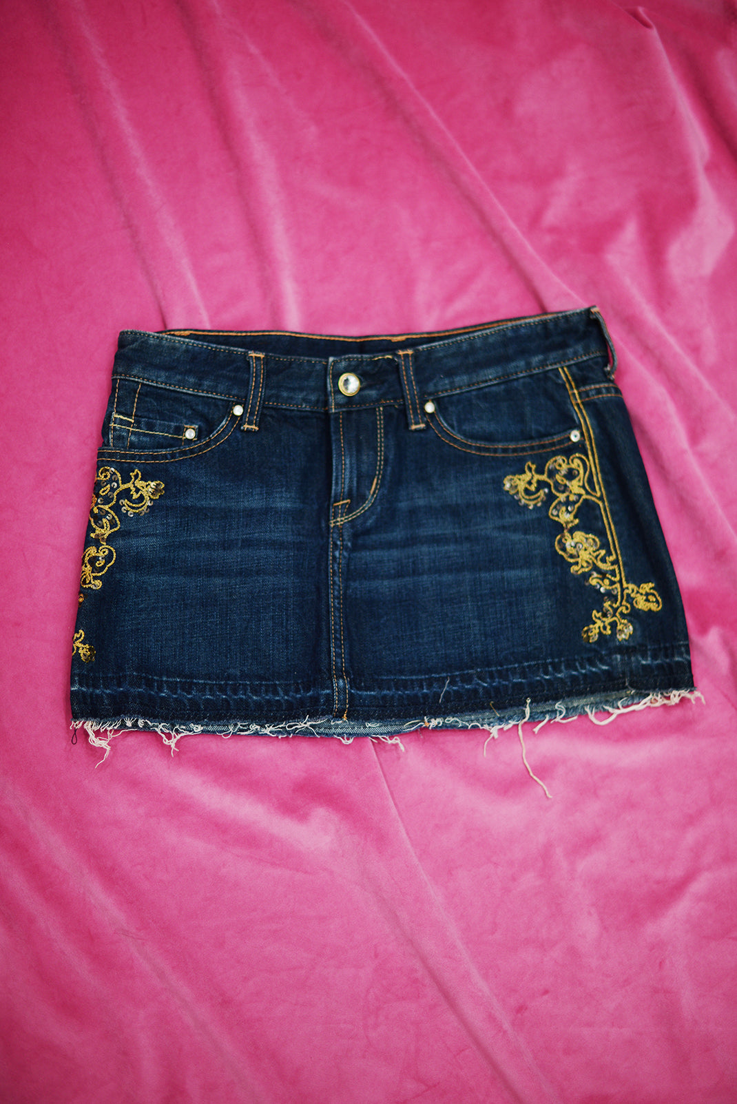 Denim mini skirt