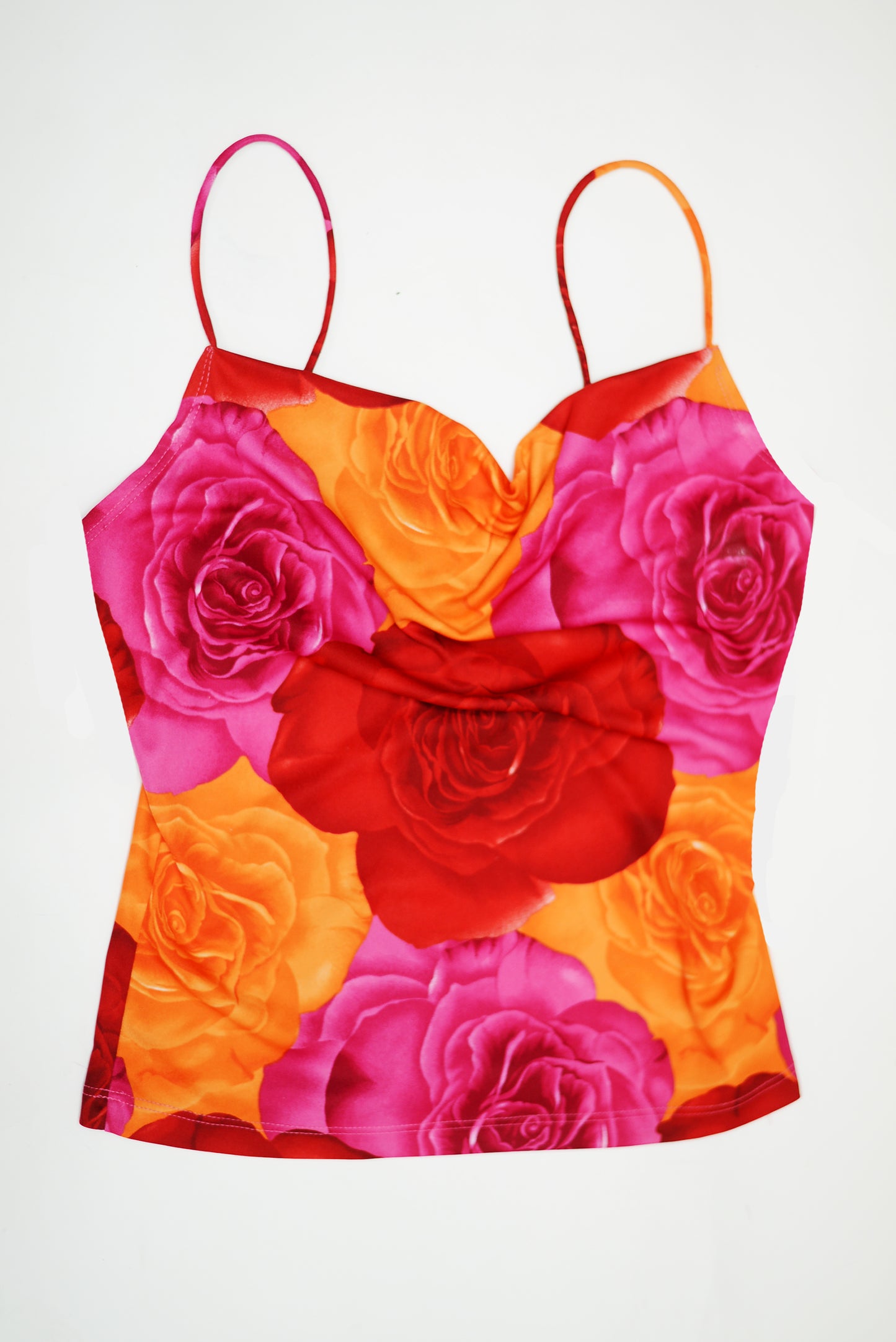 Y2K roses print tank top