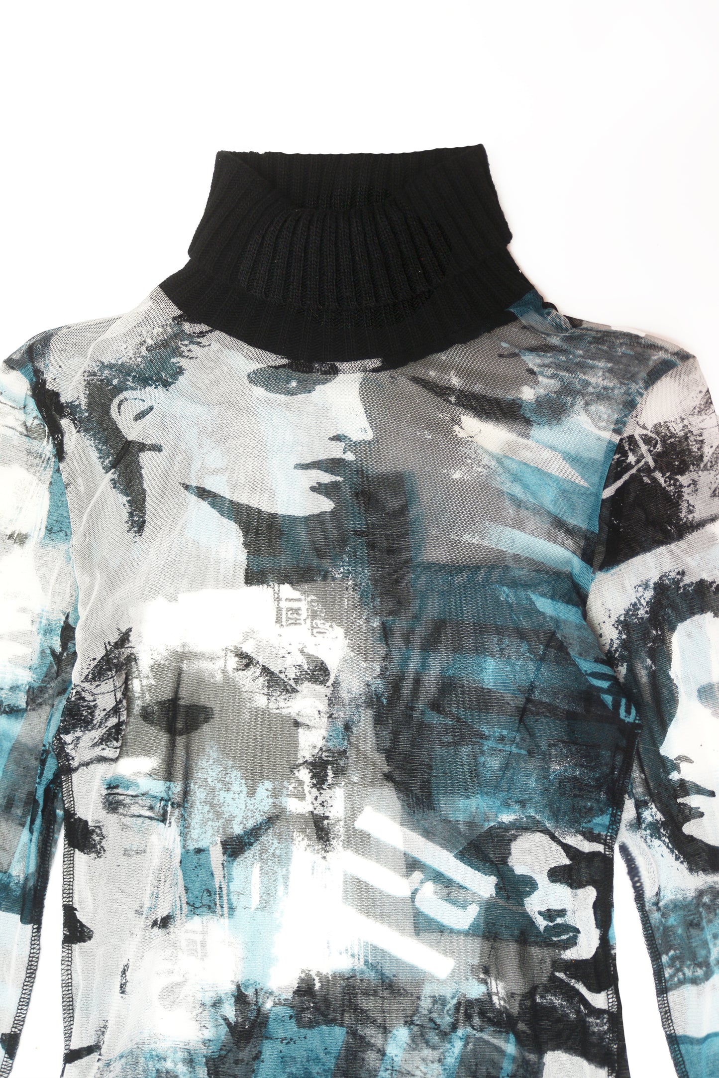 Vintage mesh turtleneck with pop up graphic Size Medium