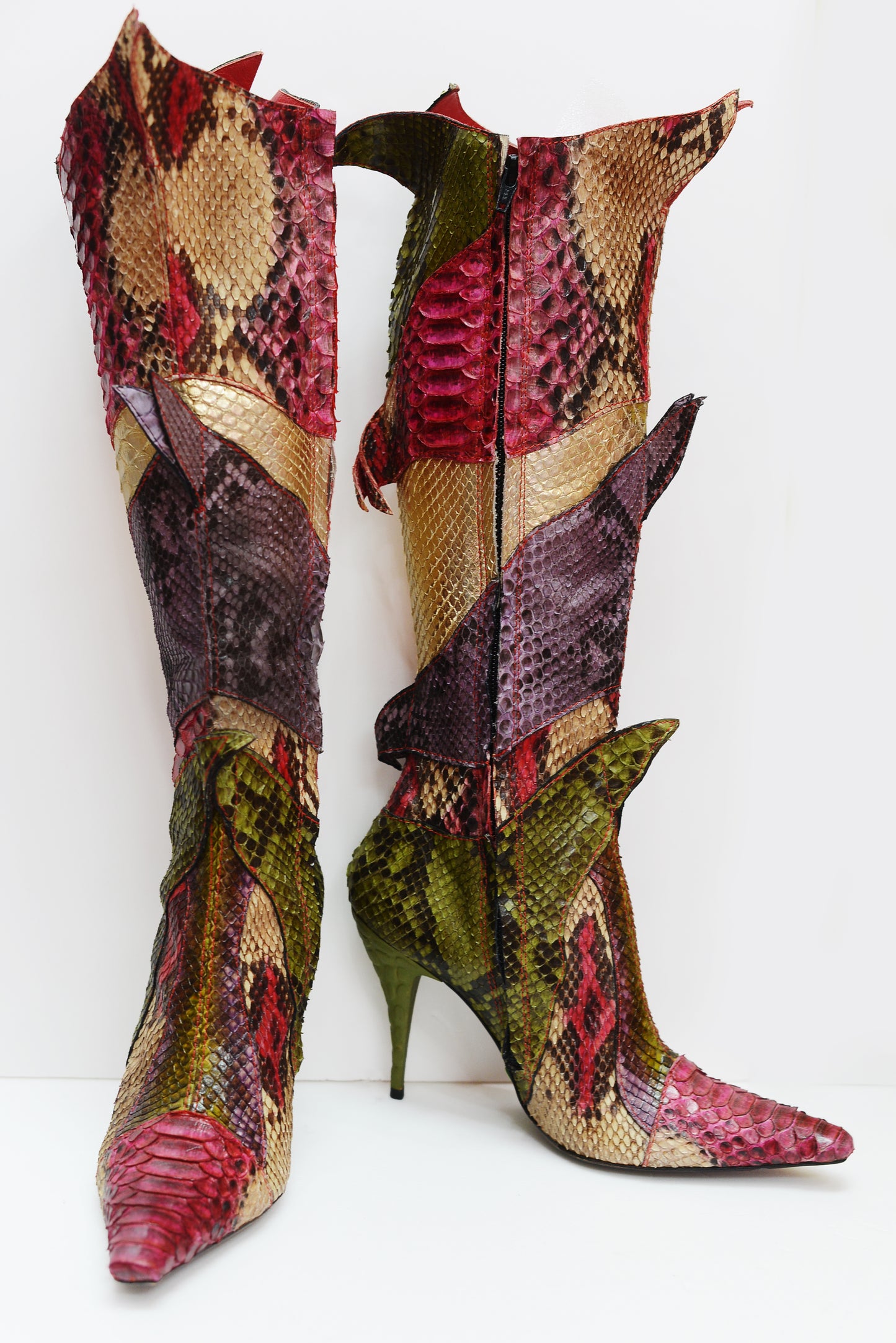Italian genuine snake boots in size 38