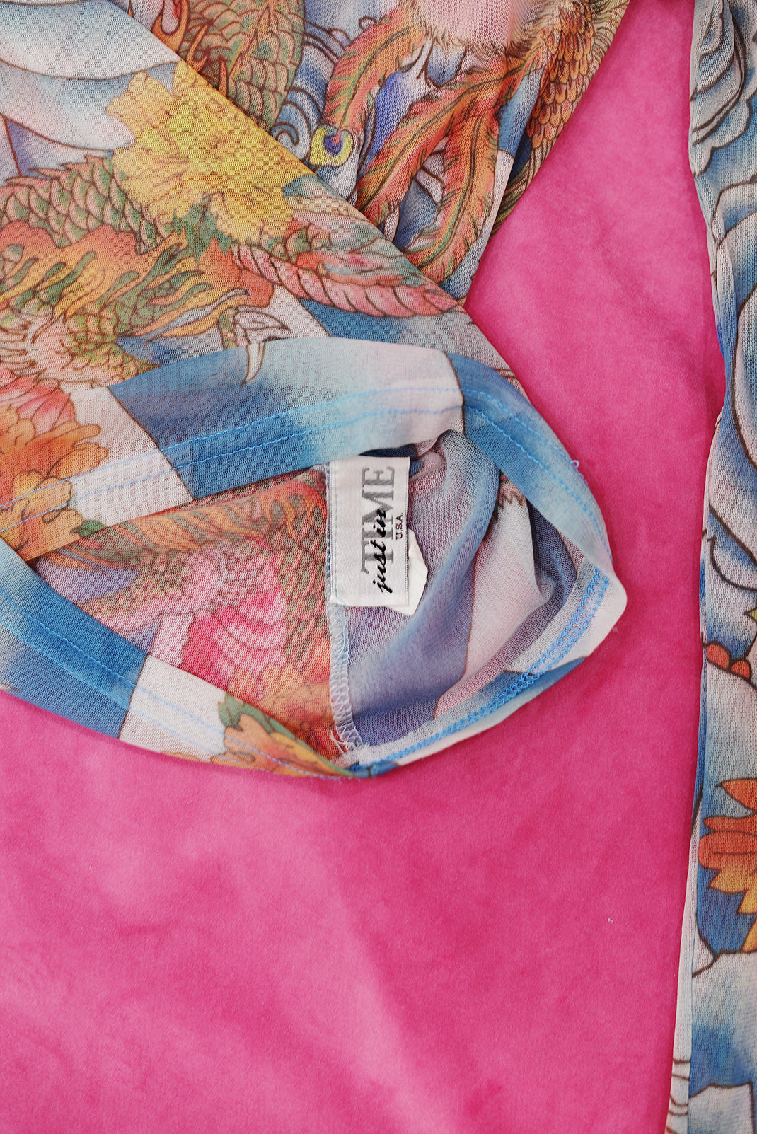 Tattoo mesh top Y2K made in USA