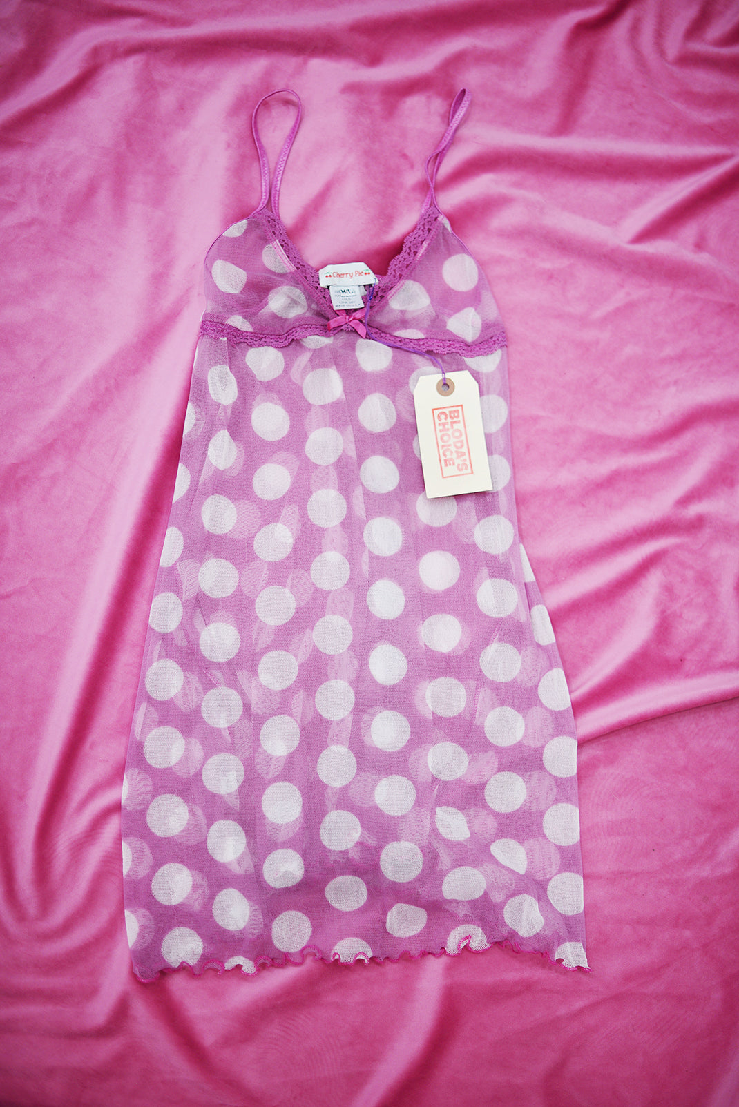 CHERRY PIE mesh slip Y2K