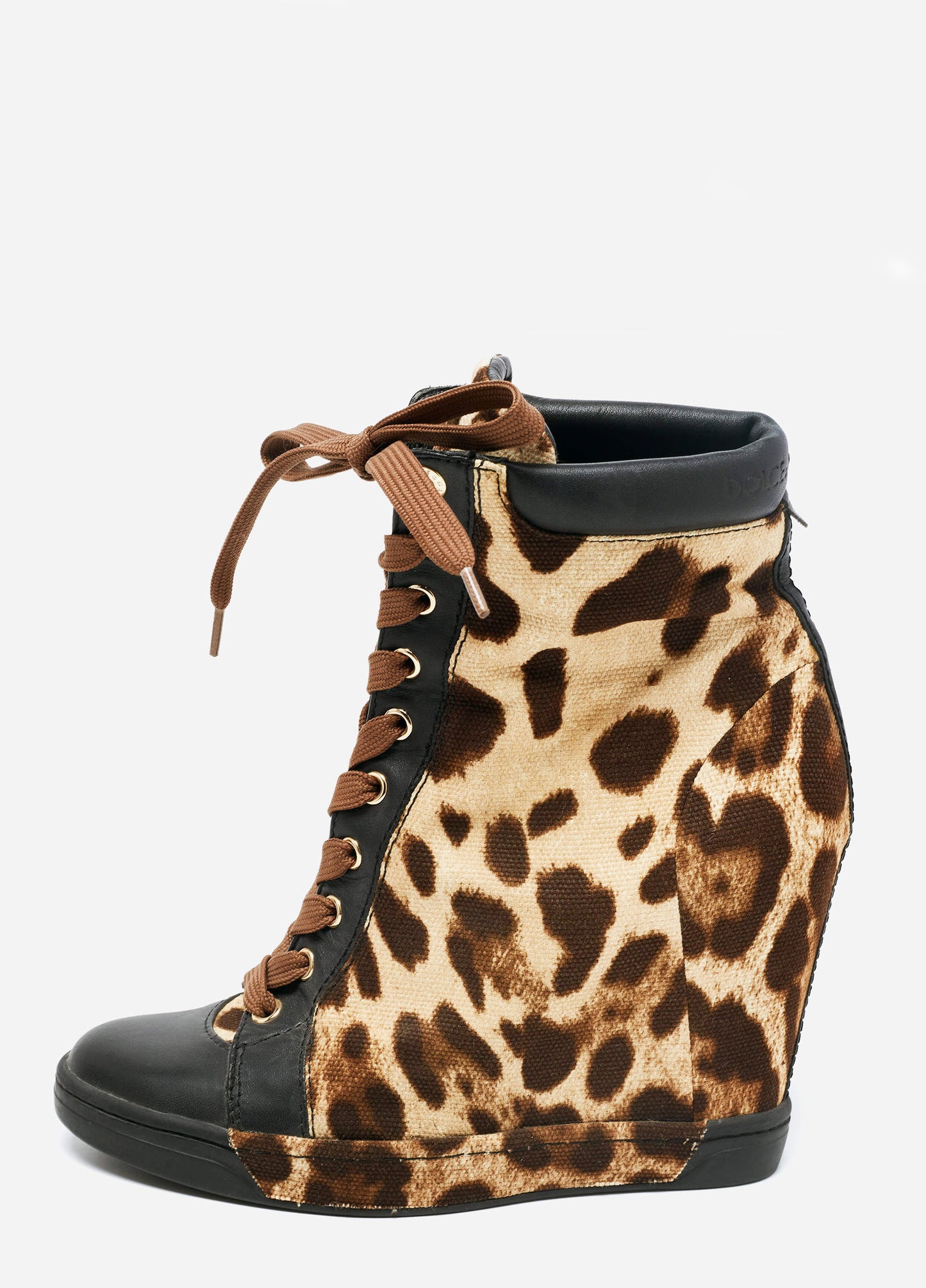 D&G cheetah canvas wedges 38