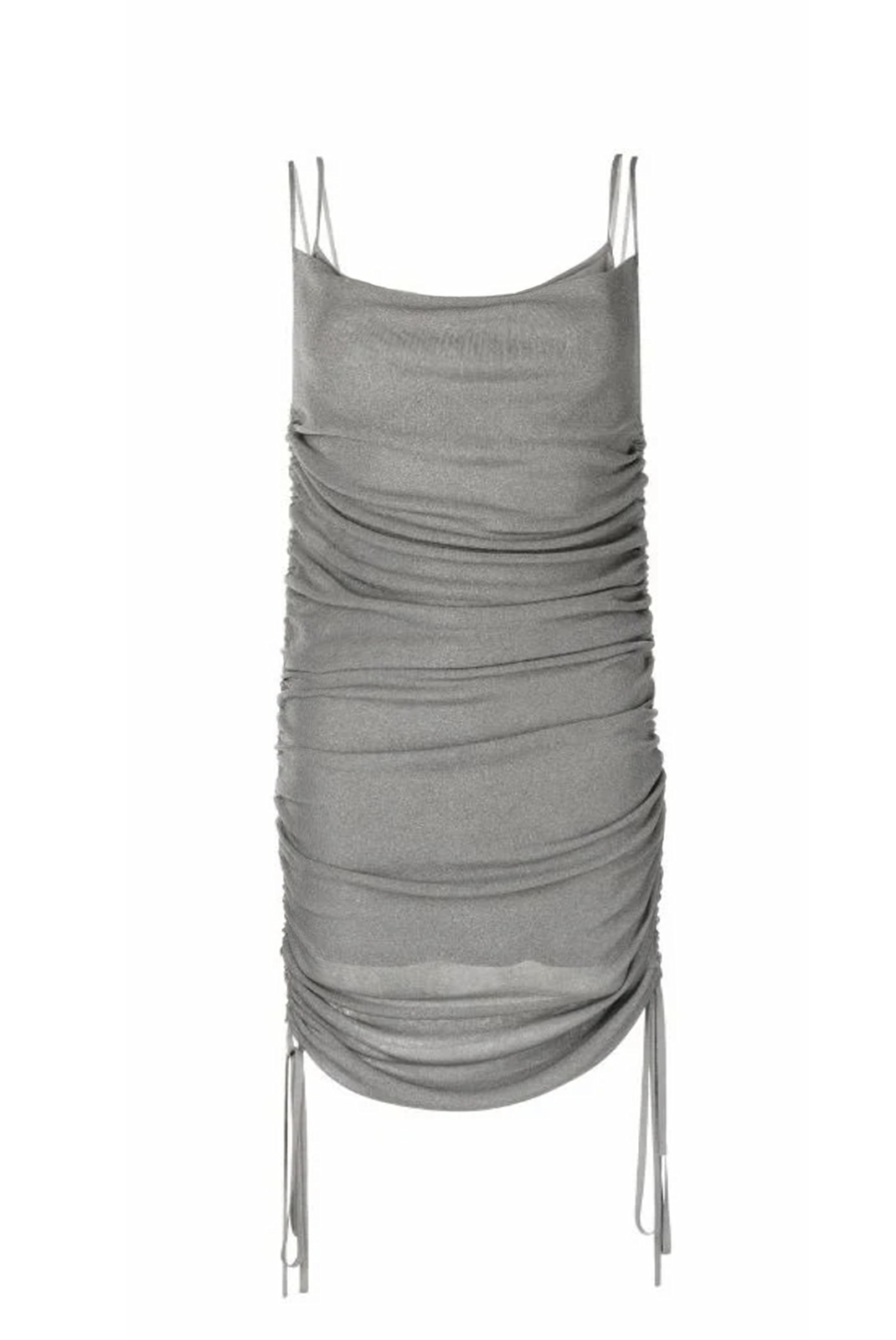 DION LEE metallic cowl neck mididress