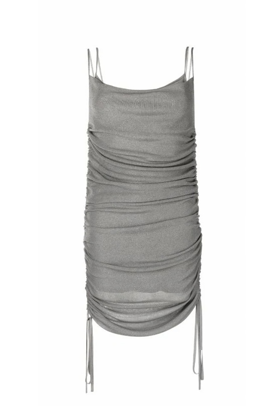 DION LEE metallic cowl neck mididress