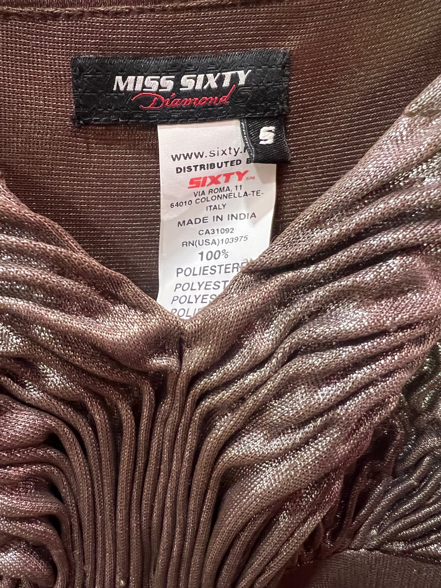 MISS SIXTY 2005 dead stock metallic dress in size Small