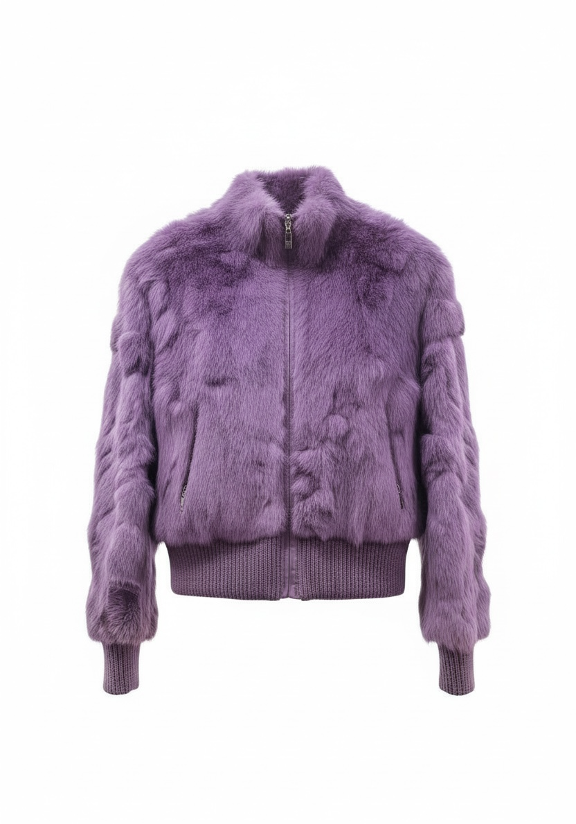 Italian genuine rabbit bomber in size M