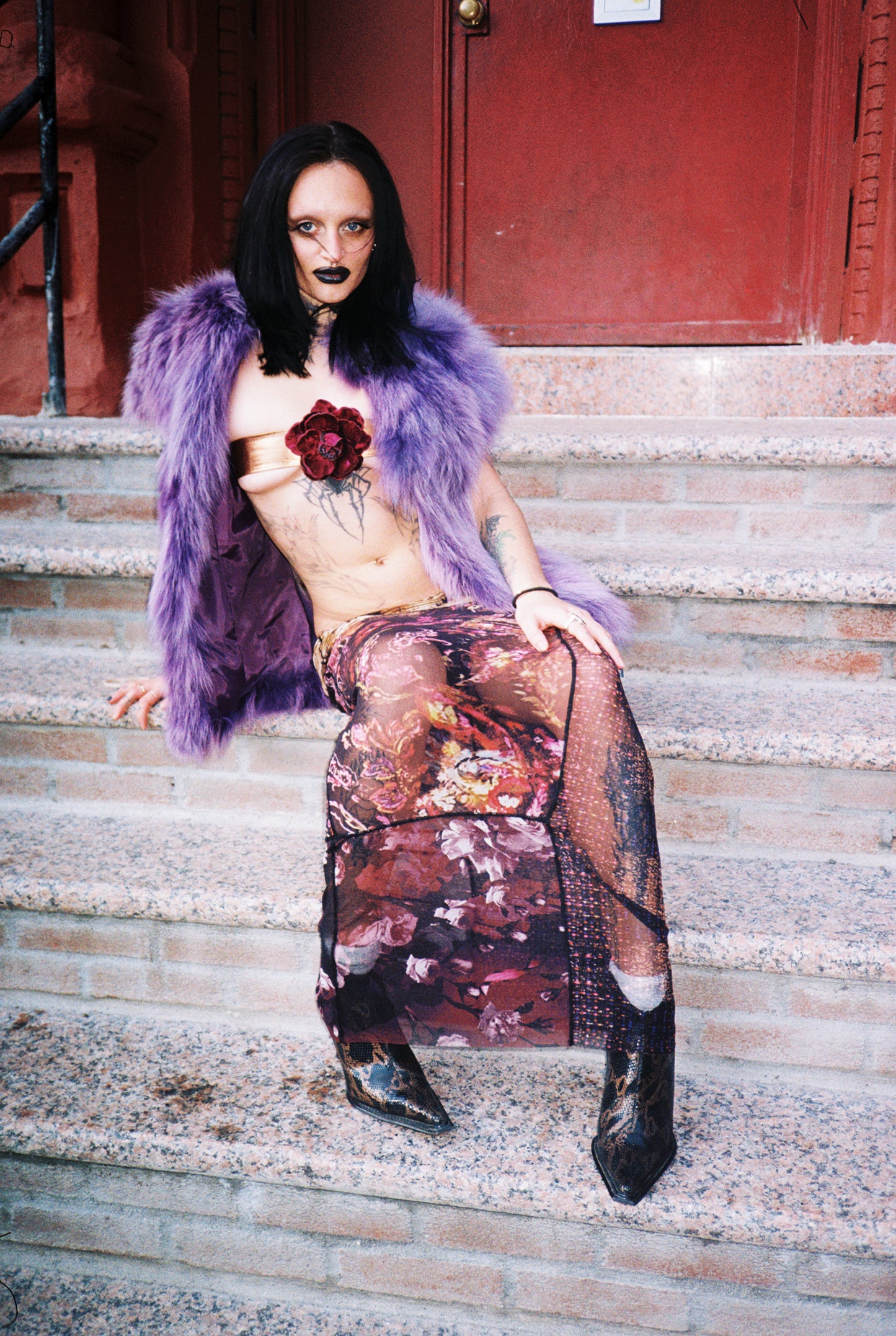 Purple fur bolero in size Medium