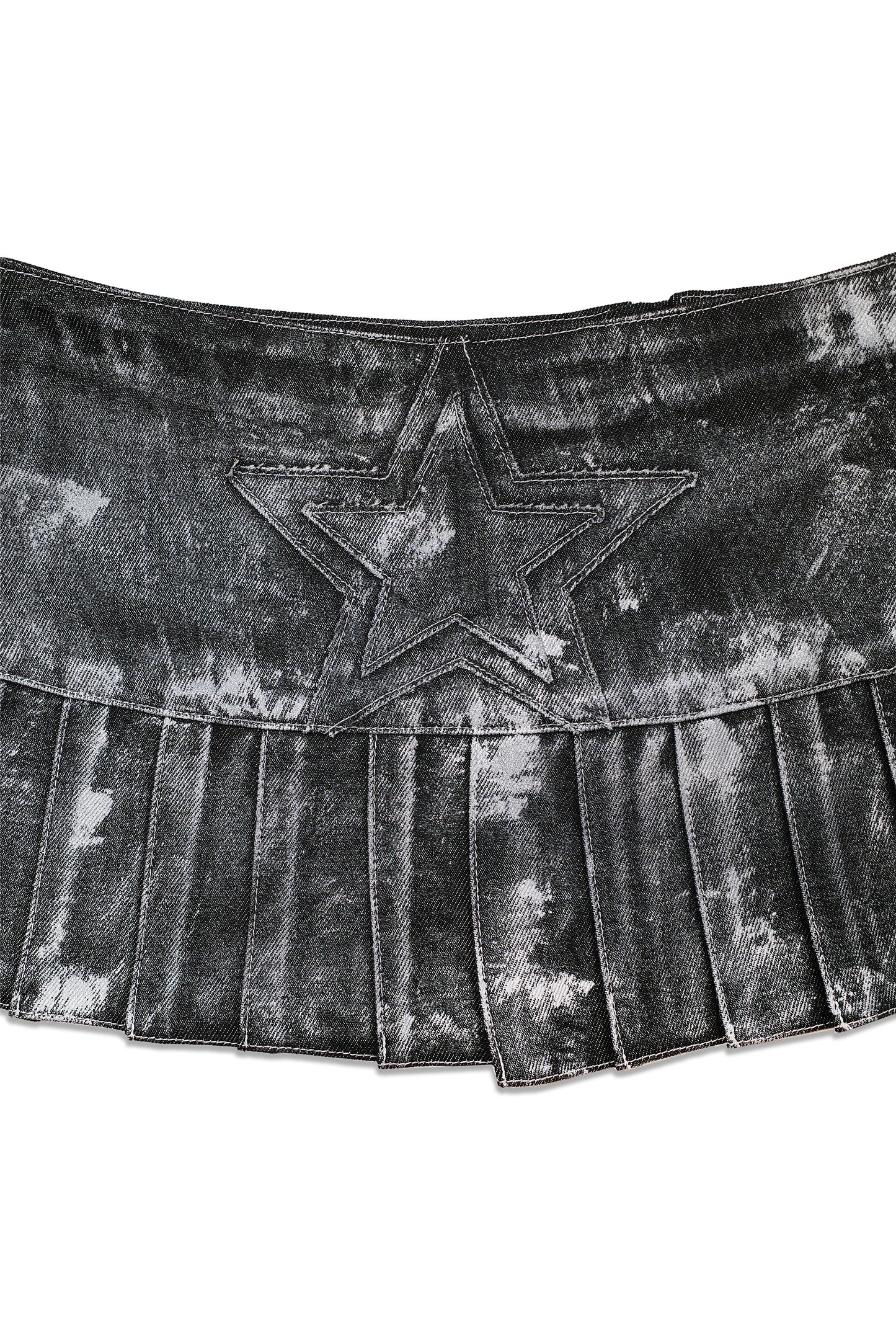 SILVER DENIM STAR SKIRT by MINDBLOWN