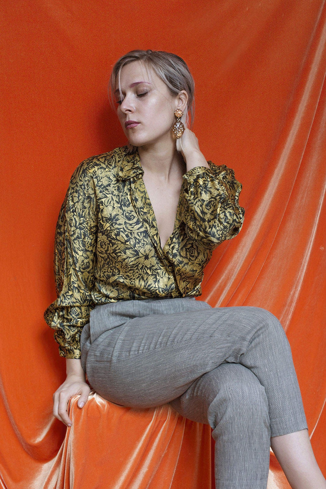 Oleg Cassini silk shirt