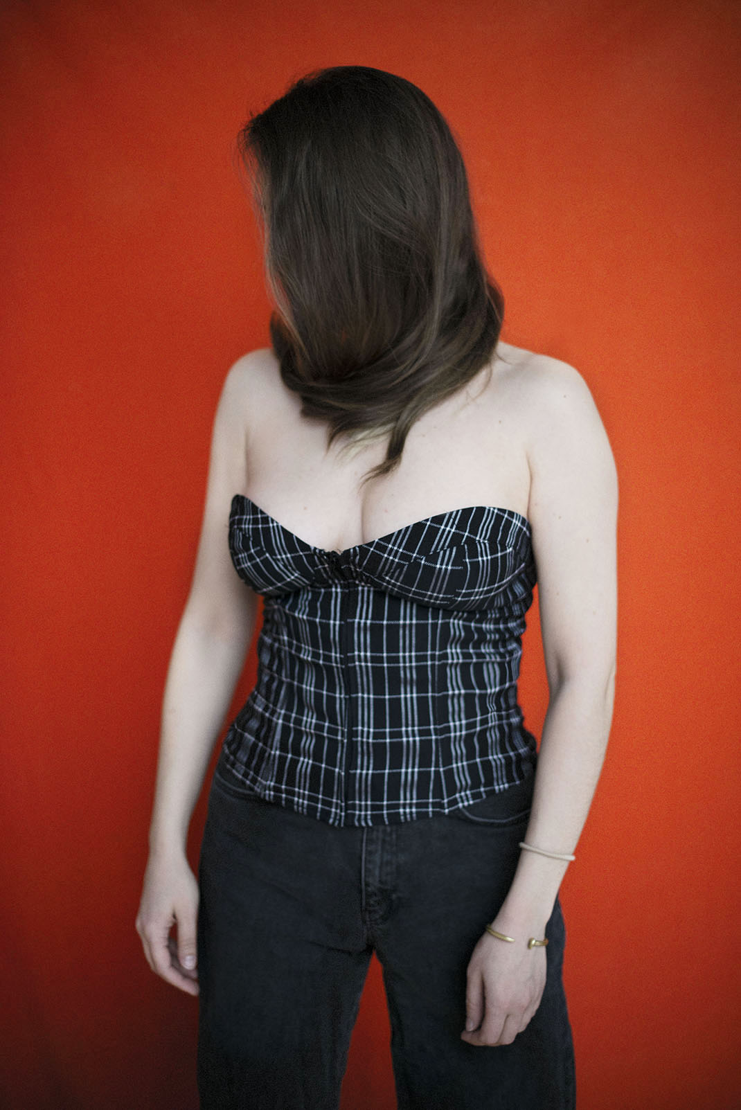 Vintage simple corset with zipper