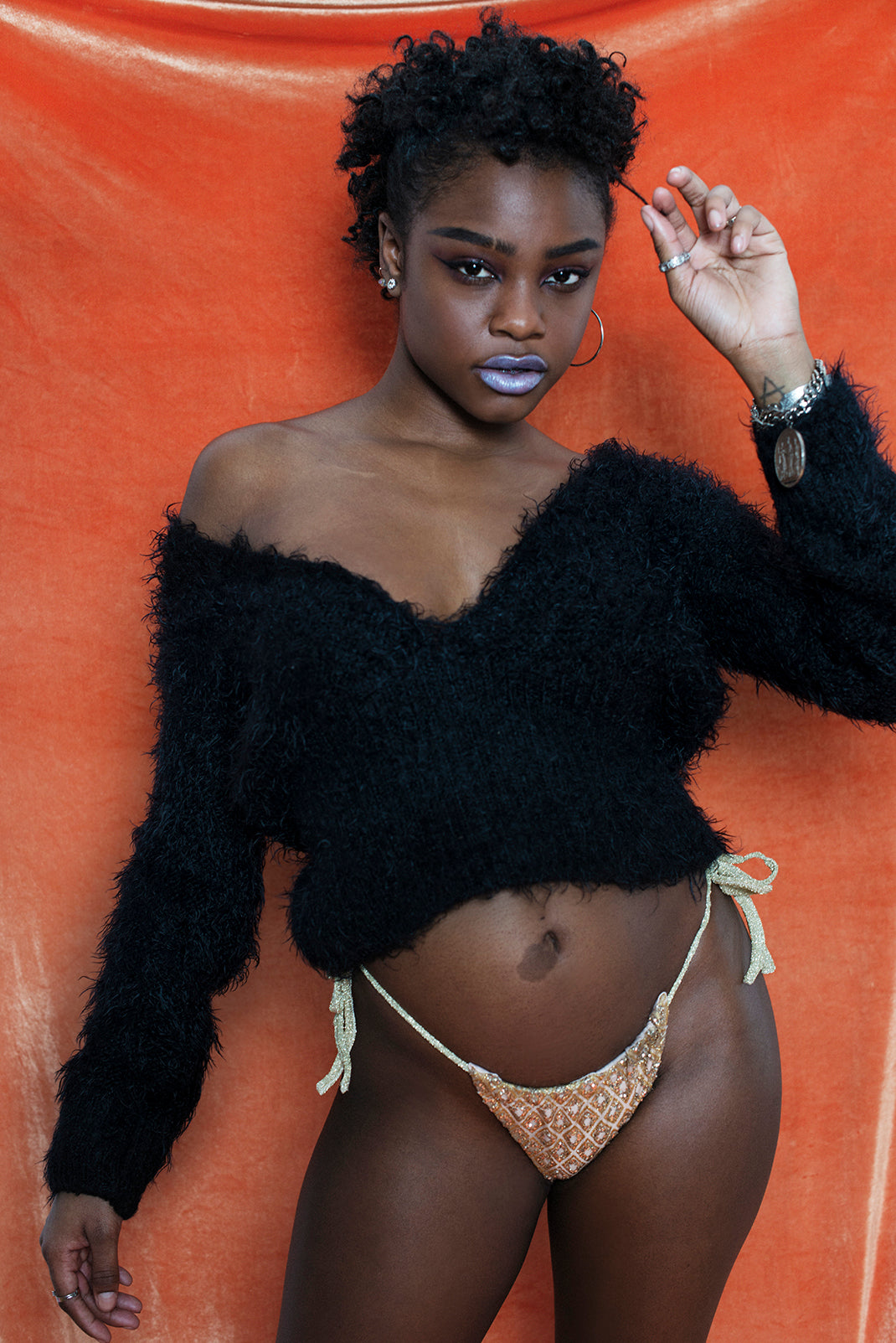 Italian fuzzy black sweater