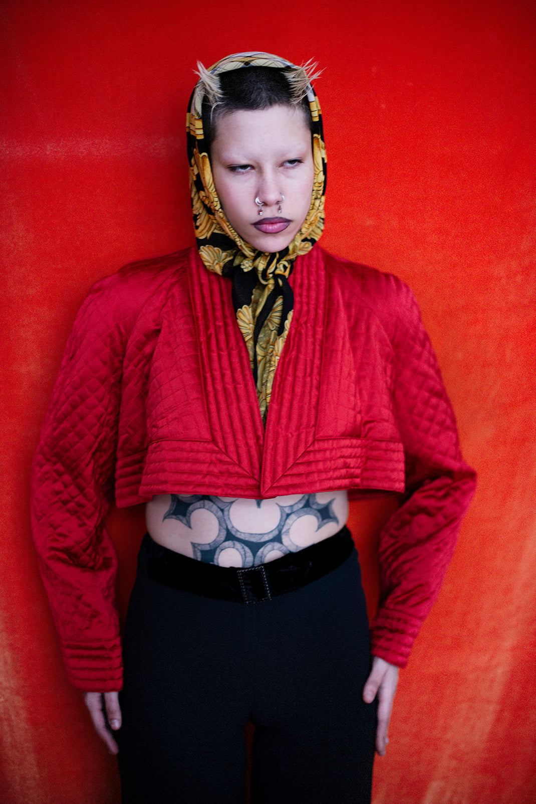 GIORGIO ARMANI satin cropped jacket