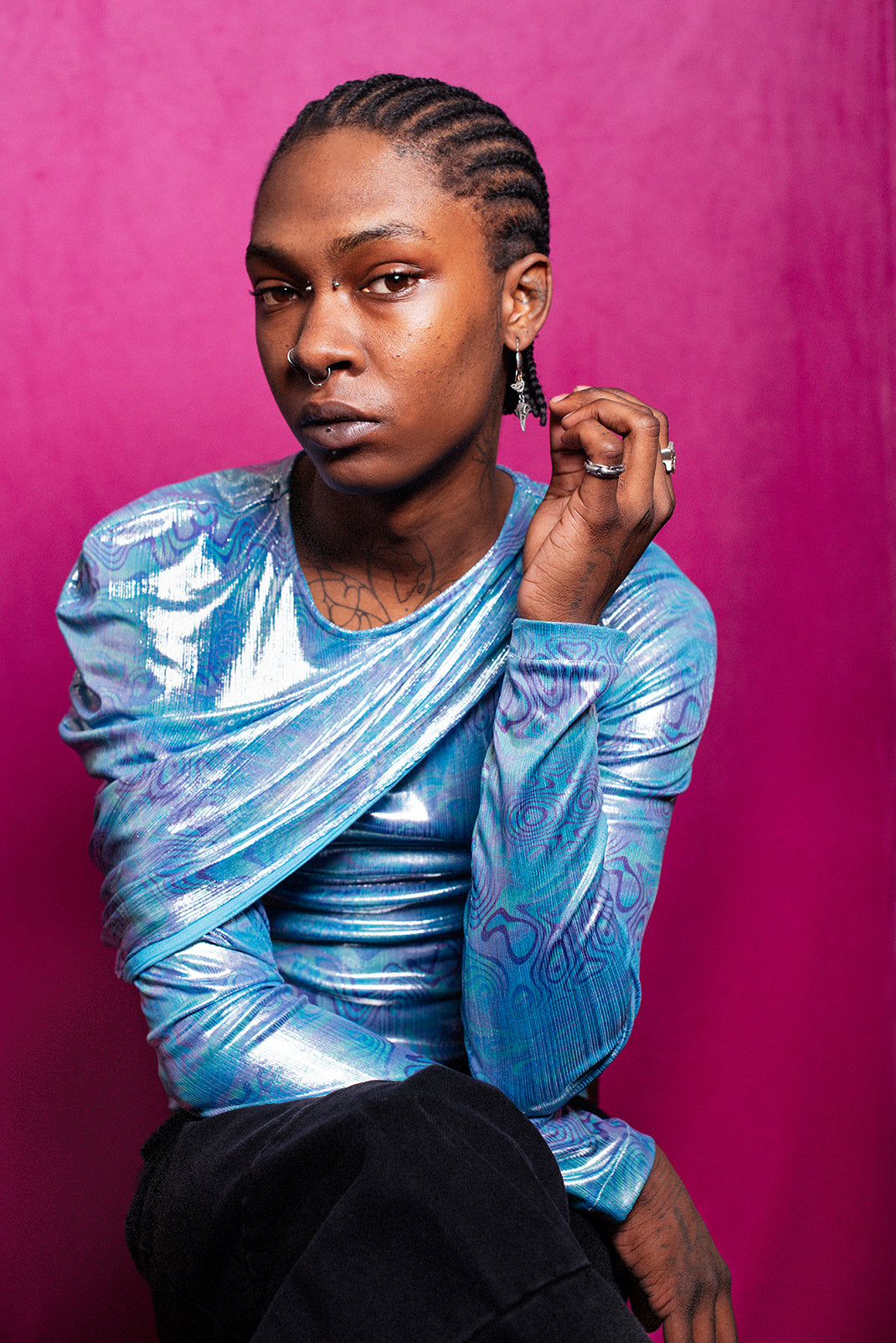 KIM SHUI metallic top