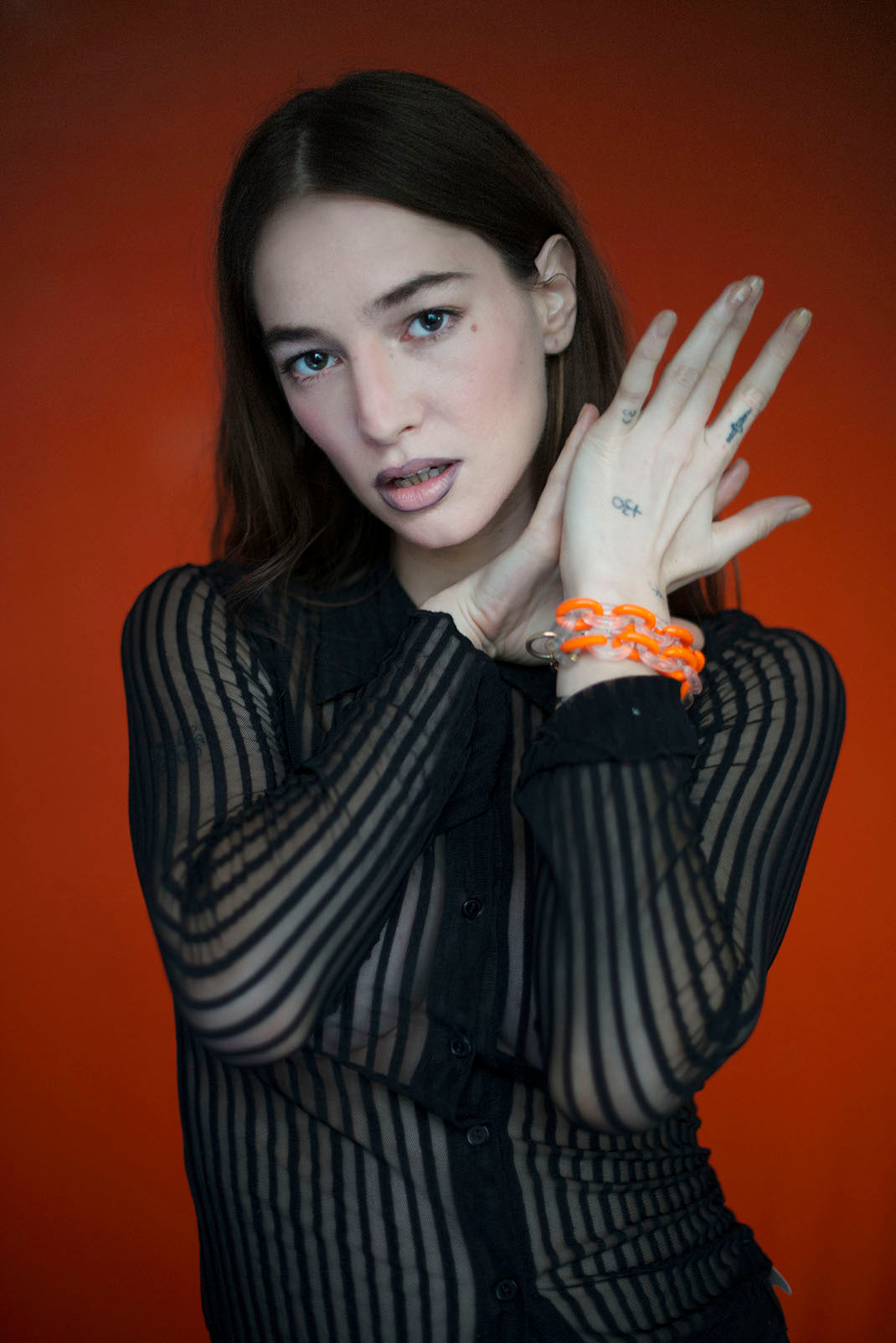 BLACK SEE THROUGH BLOUSE