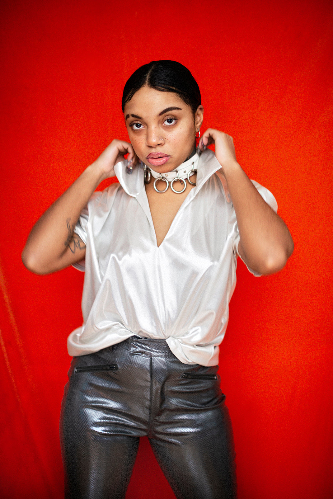 slippery, like water Y2K top