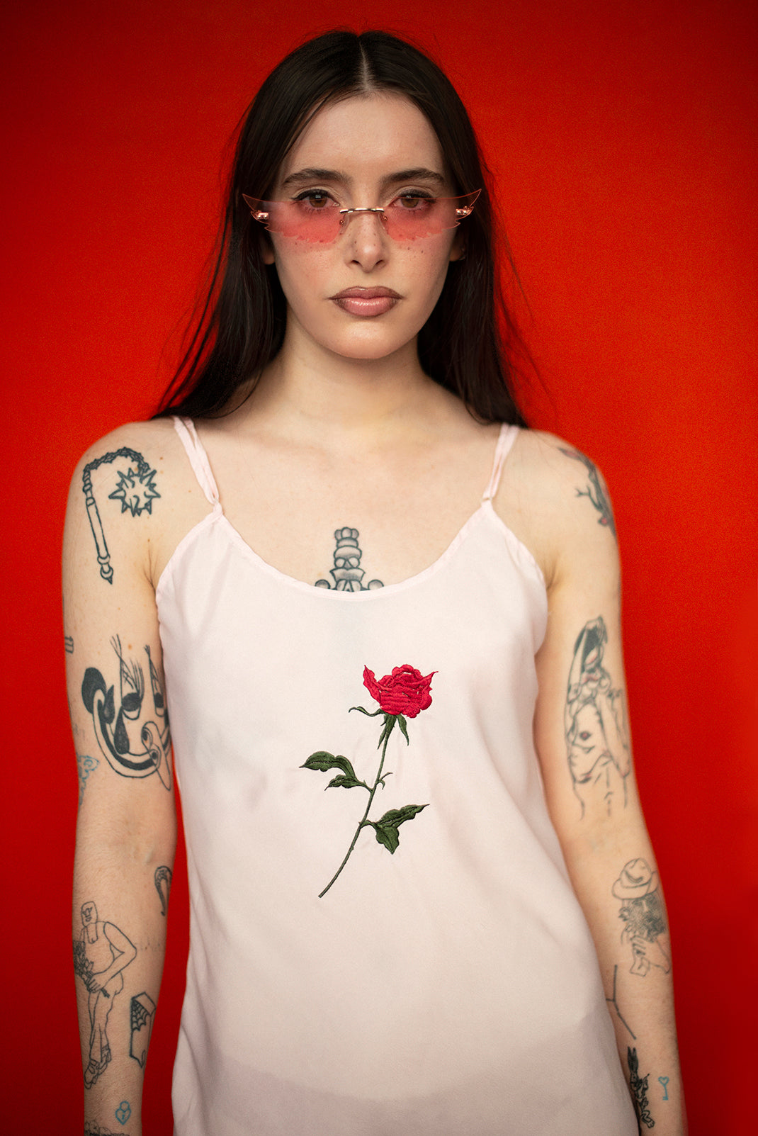 Vintage slip w rose