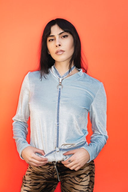 baby blue vintage top
