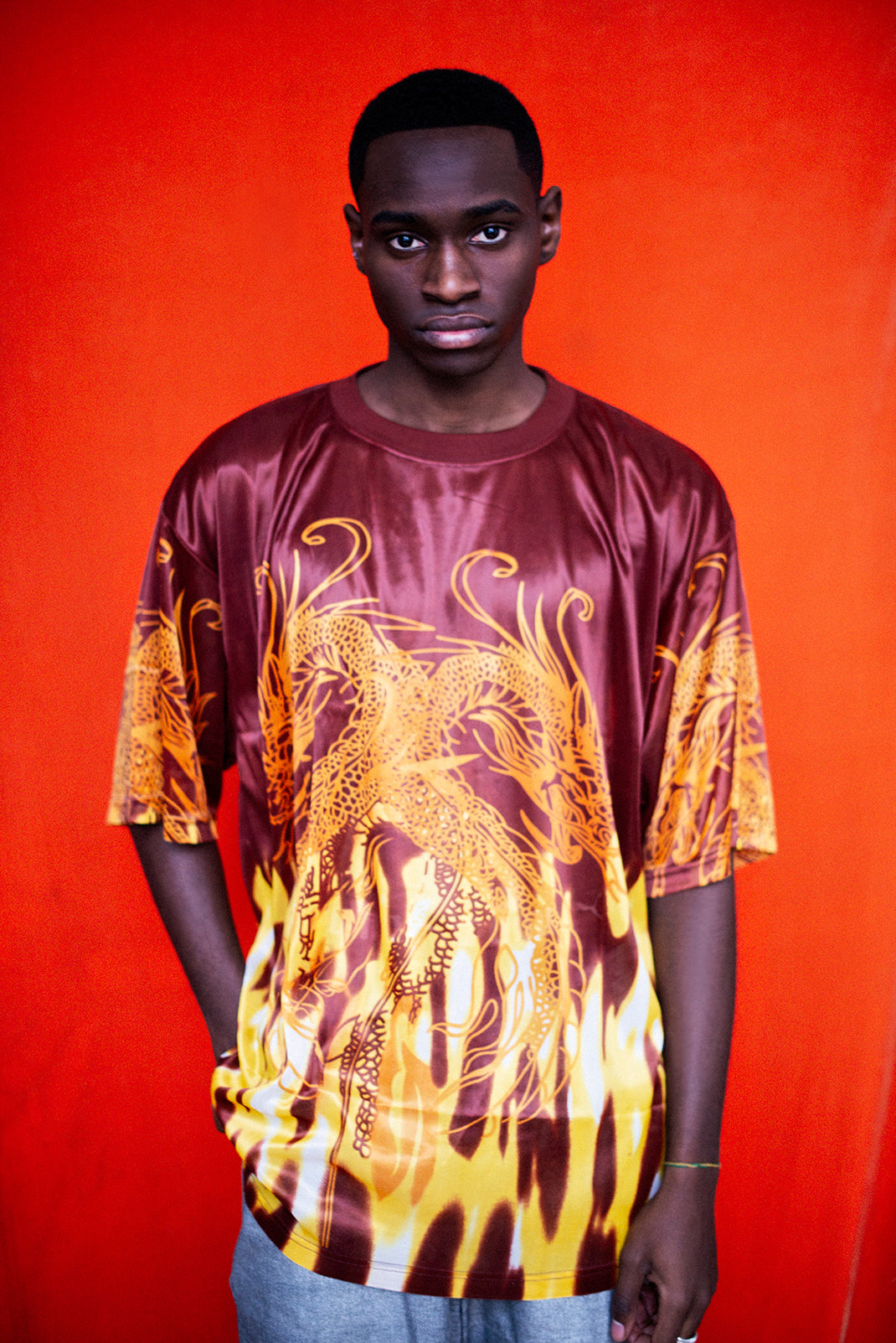 Juma in vintage dragon shirt