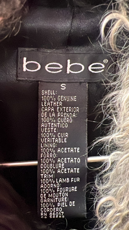 BEBE rare suede coat with fur