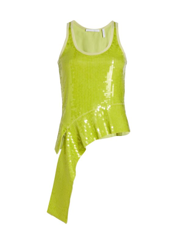 Helmut Lang Ruffle Trim Sequin Top