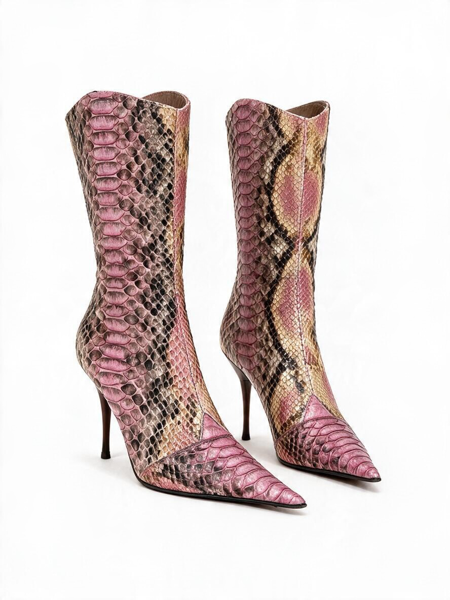Italian genuine python boots in Size: 38