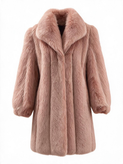 Fox peachy fur coat