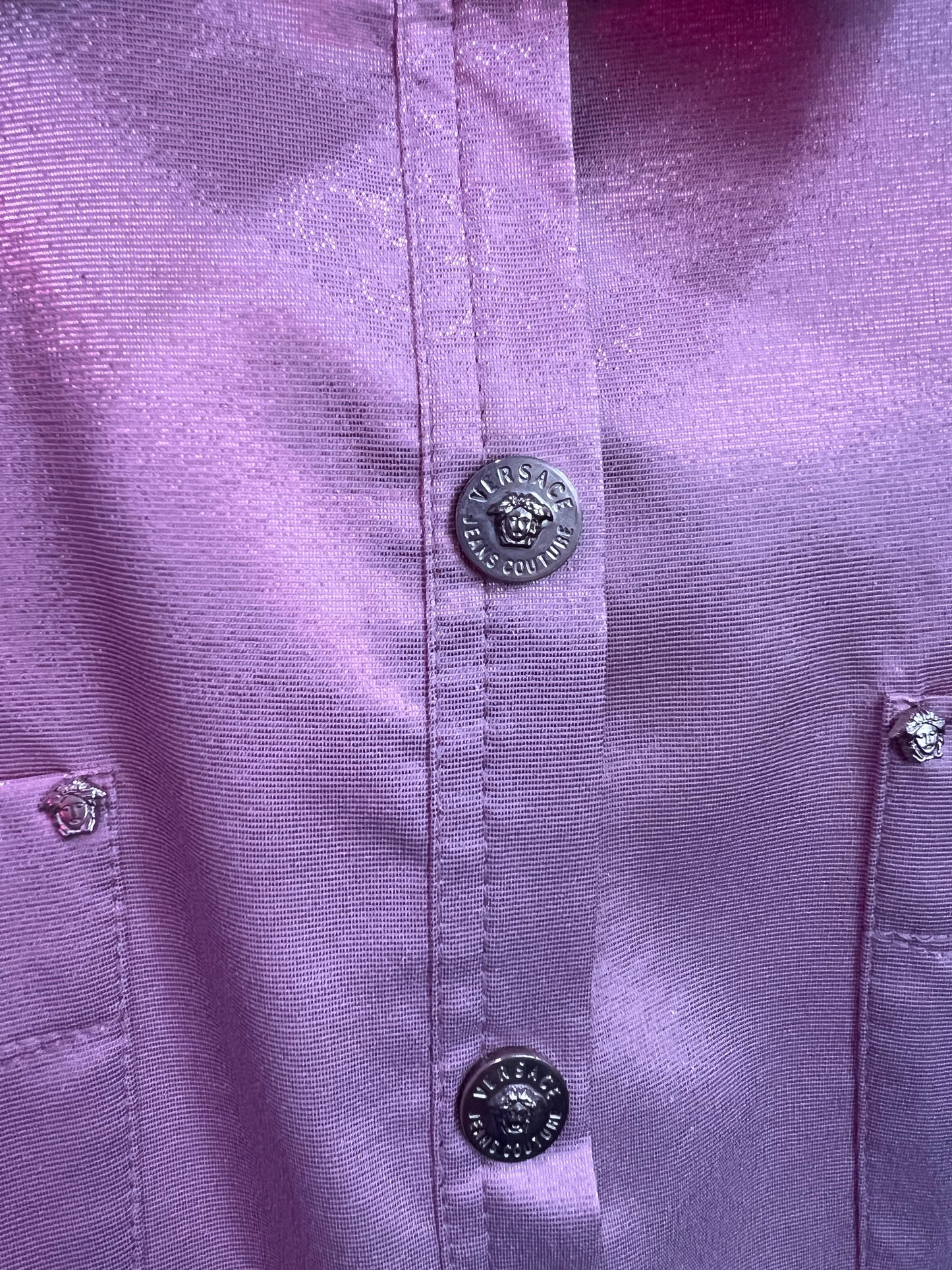 Versace jeans couture pink metallic jacket in size Medium