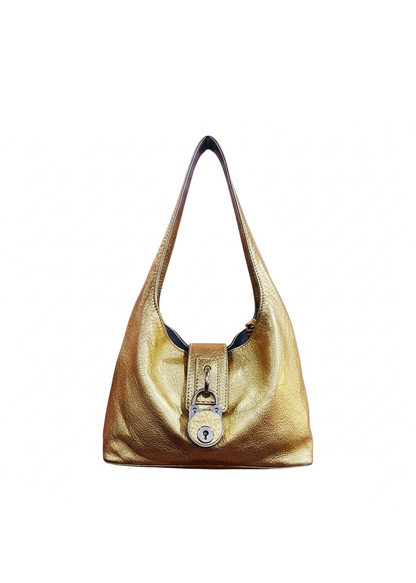 Italian gold leather bag