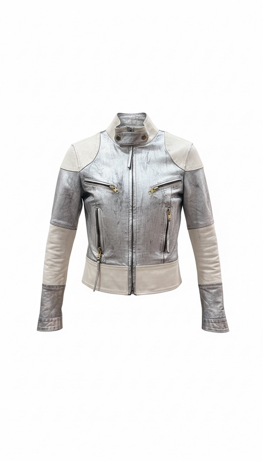 Fornarina leather moto jacket in size M