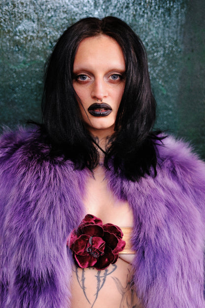 Purple fur bolero in size Medium