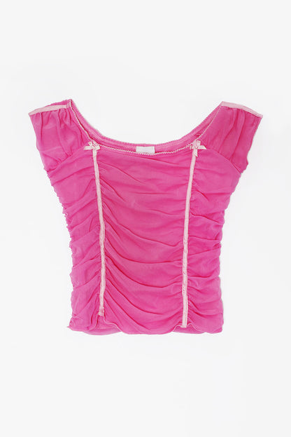 Pink rushed top