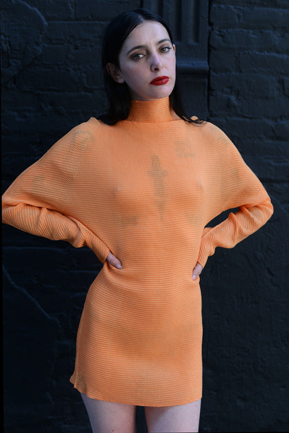 Issey Miyake tumeric  mini dress