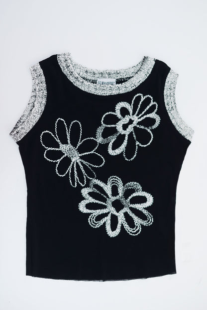 Y2K mesh top with flower