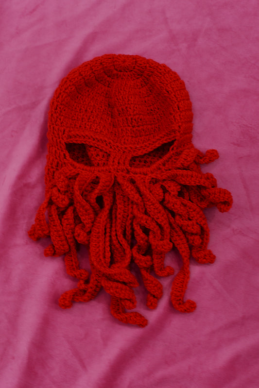 Hand made crochet red mask