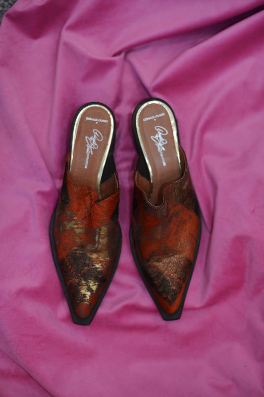 Donald J Pliner pony hair mules