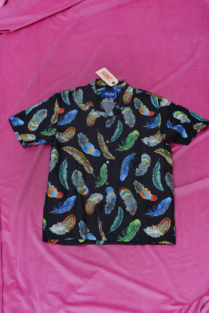 AWAKE NEW YORK feathers silk shirt