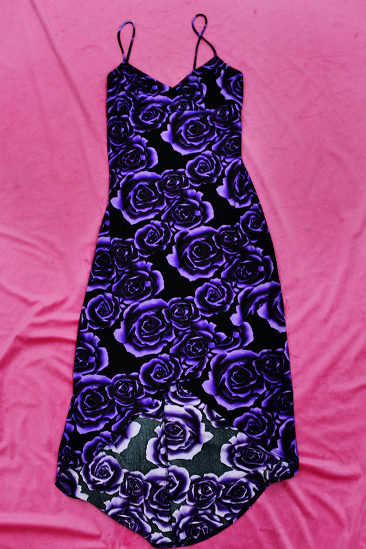 Y2K purple roses dress
