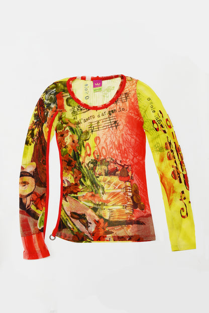 SAVE THE QUEEN Italian mesh top Size S