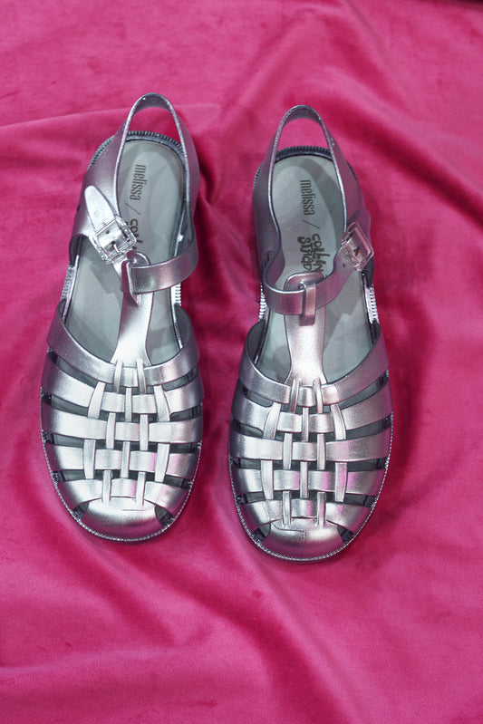 COLLINA STRADA silver Melissa sandals
