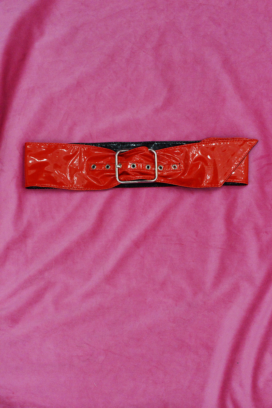 PVC vintage red belt
