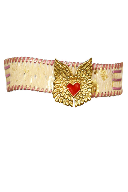 Italian real leather pony belt in size S/M