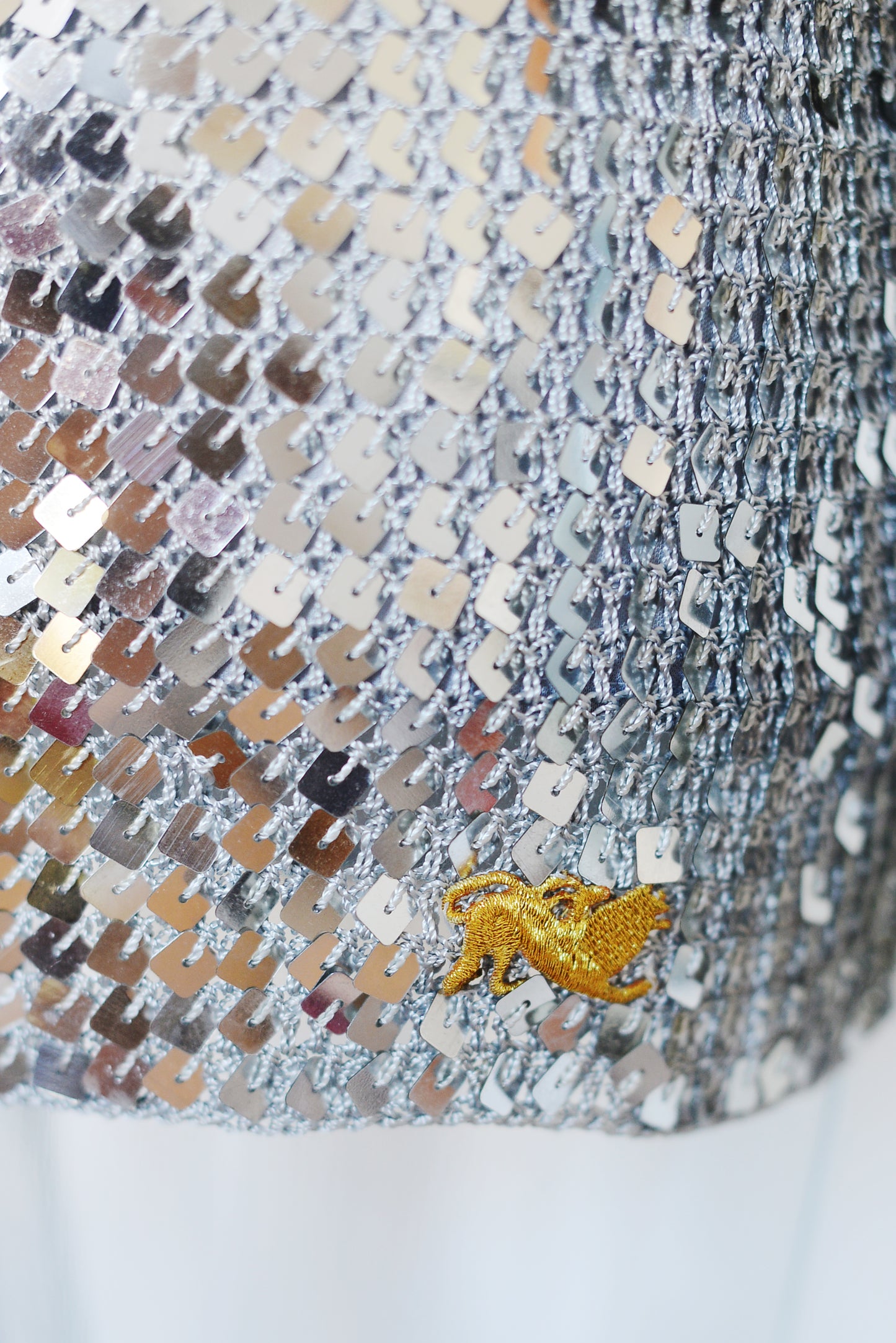 PARASUCO silver sequin skirt Y2K