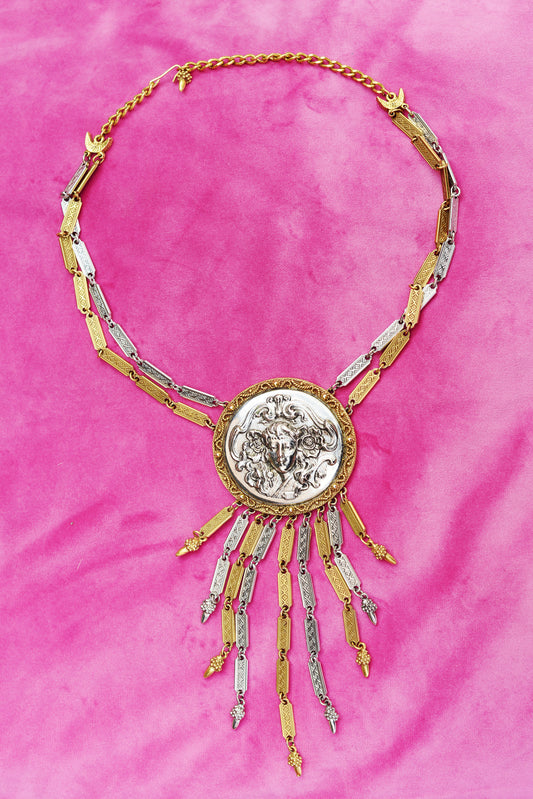 Goldette art nouveau goddess pedant necklace