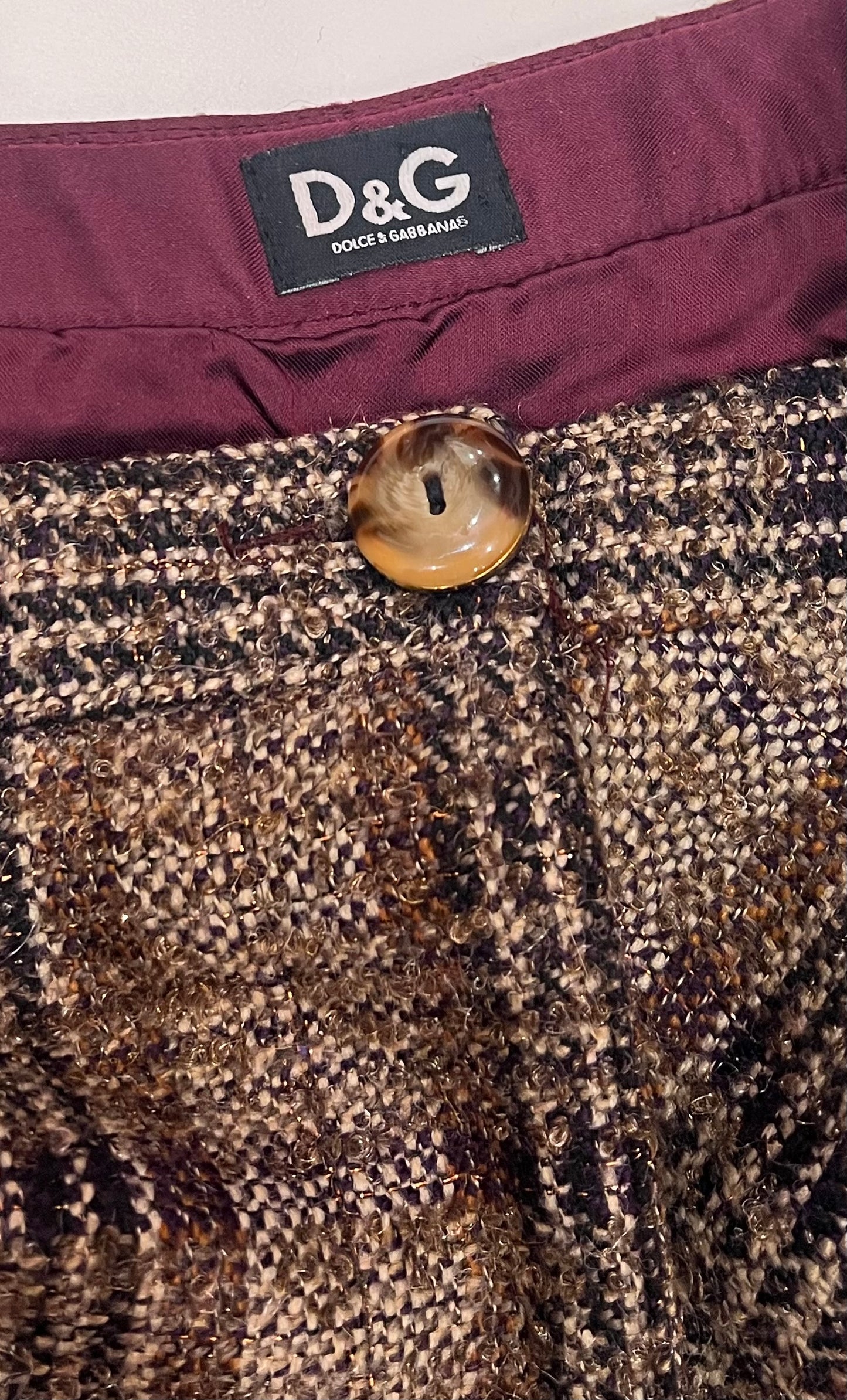 Dolce & Gabbana pleated wool skirt in size M