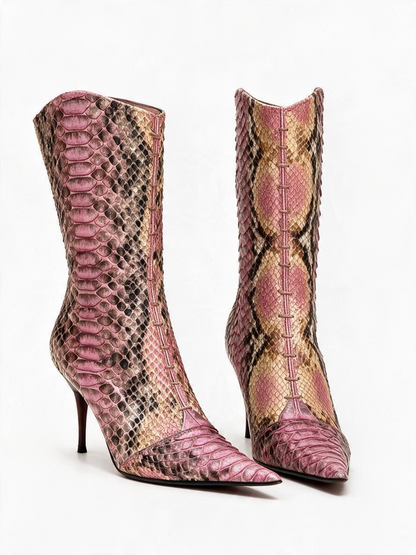 Italian genuine python boots in Size: 38