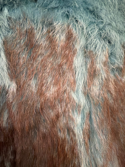 Vintage rabbit green fur in Size Medium