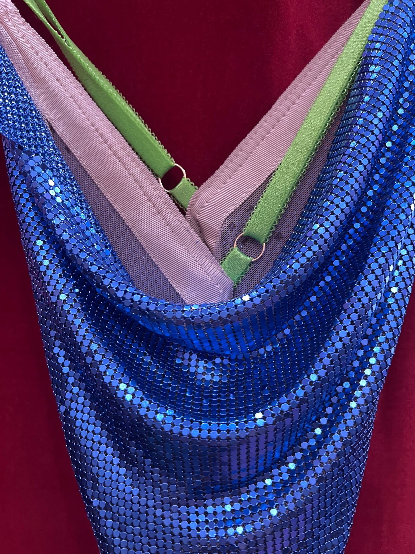 POSTER GIRL iconic metal mesh dress in size Small